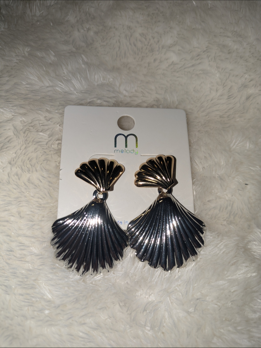 Melody Gold & Silver Shell Drop Earrings